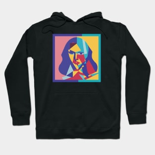 Halle - Cubism Portrait with Border Hoodie